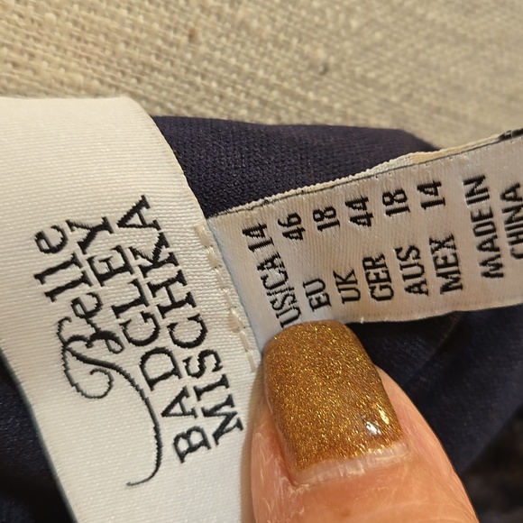 Badgley Mischka Sequin Cocktail Dress Navy Womens Size 14 - Picture 5 of 10